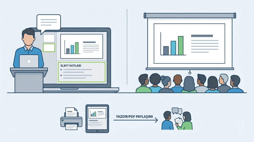 Slayt notları izleyicilere görünür mü?