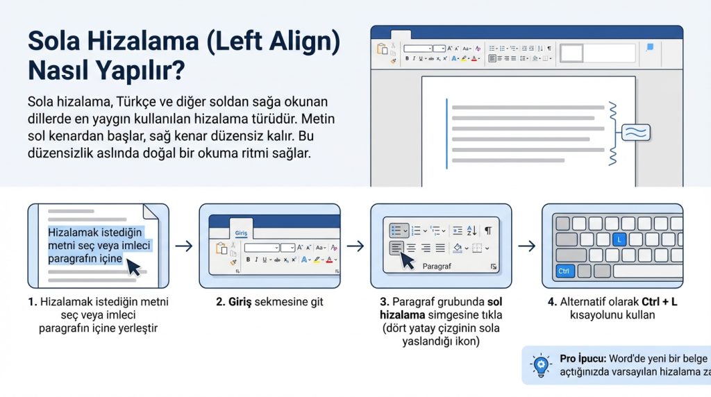 Sola Hizalama (Left Align) Nasıl Yapılır?