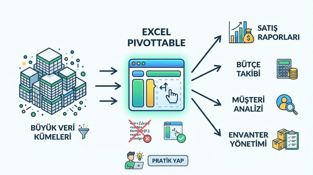 Excel PivotTable Nedir? Veri Özetlemenin En Pratik Yolu 4 Sonuç: Veri Analizinde PivotTable Farkı