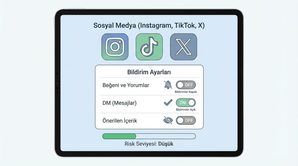 Zaman yönetimi için “bildirim ayarı” rehberi 3 Sosyal Medya (Instagram, TikTok, X)