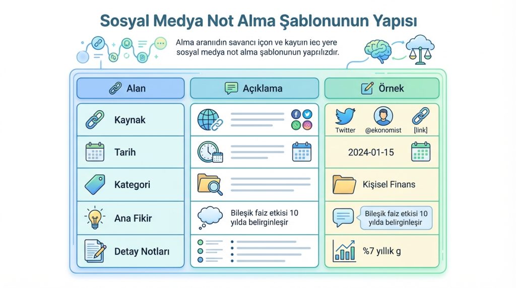 Sosyal Medya Not Alma Şablonunun Yapısı