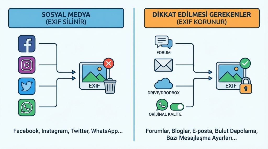 Sosyal Medya Platformları EXIF'i Siliyor mu?