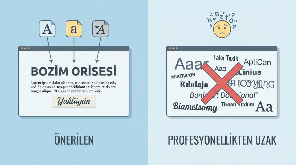 Sunumda kaç farklı font kullanmalıyım?