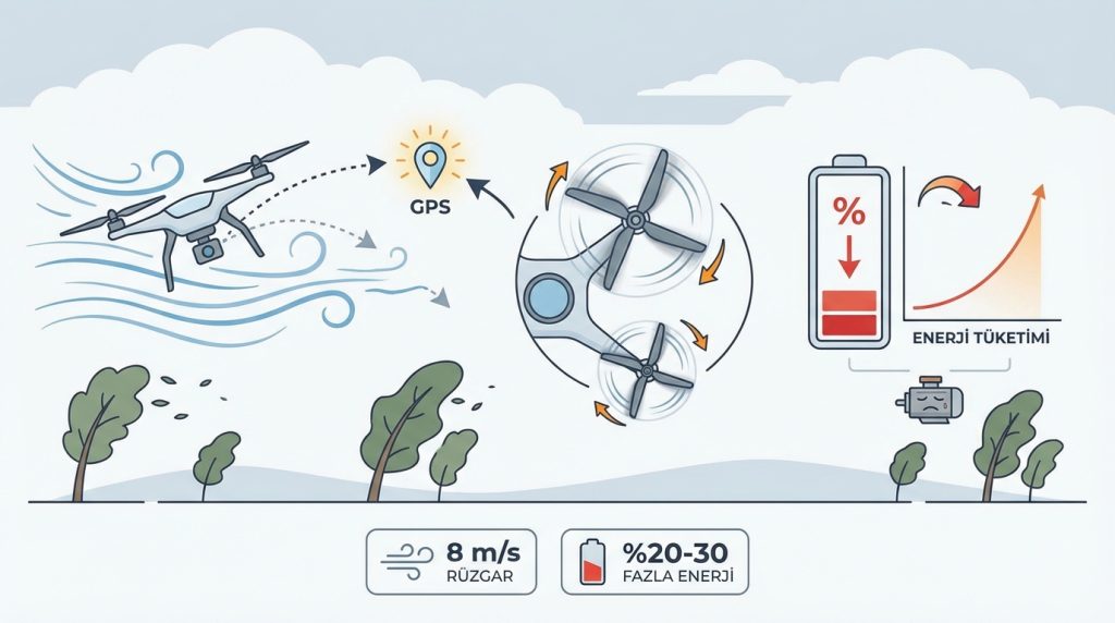 Rüzgâr drone uçuşunu nasıl etkiler? 2 Sürüklenme ve Konum Kaybı