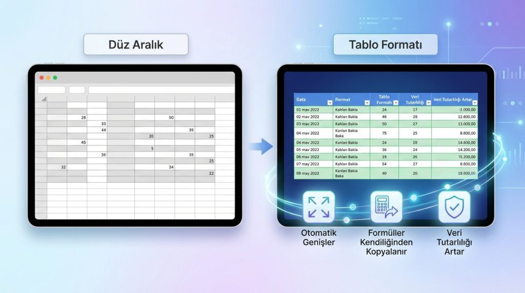 Tablo Özelliği ile Dinamik Veri Yönetimi