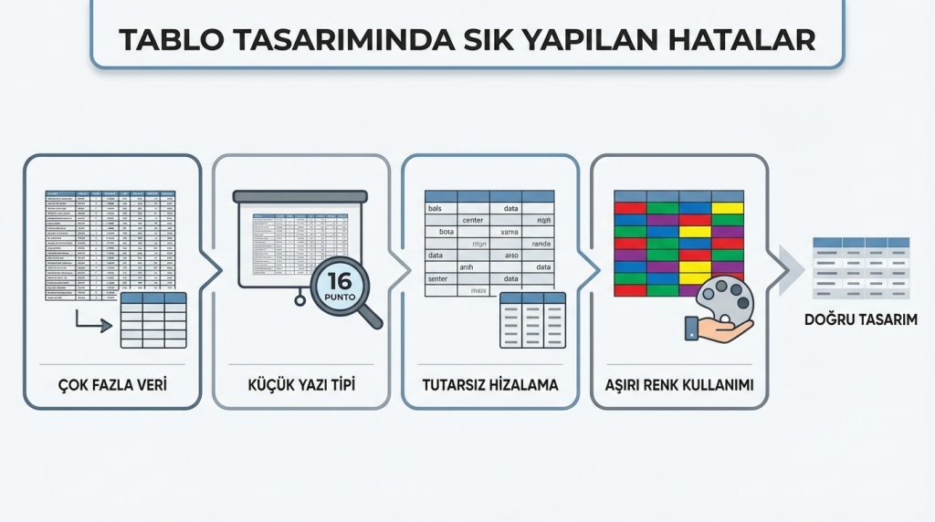 PowerPoint’te Tablo Ekleme ve Tablo Tasarımı 4 Tablo Tasarımında Sık Yapılan Hatalar