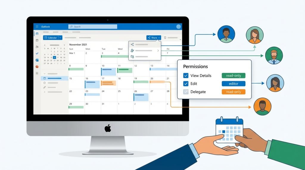 Outlook for Mac'te Birden Fazla Takvimle Çalışma 2 Takvim Paylaşımı ve İzinler