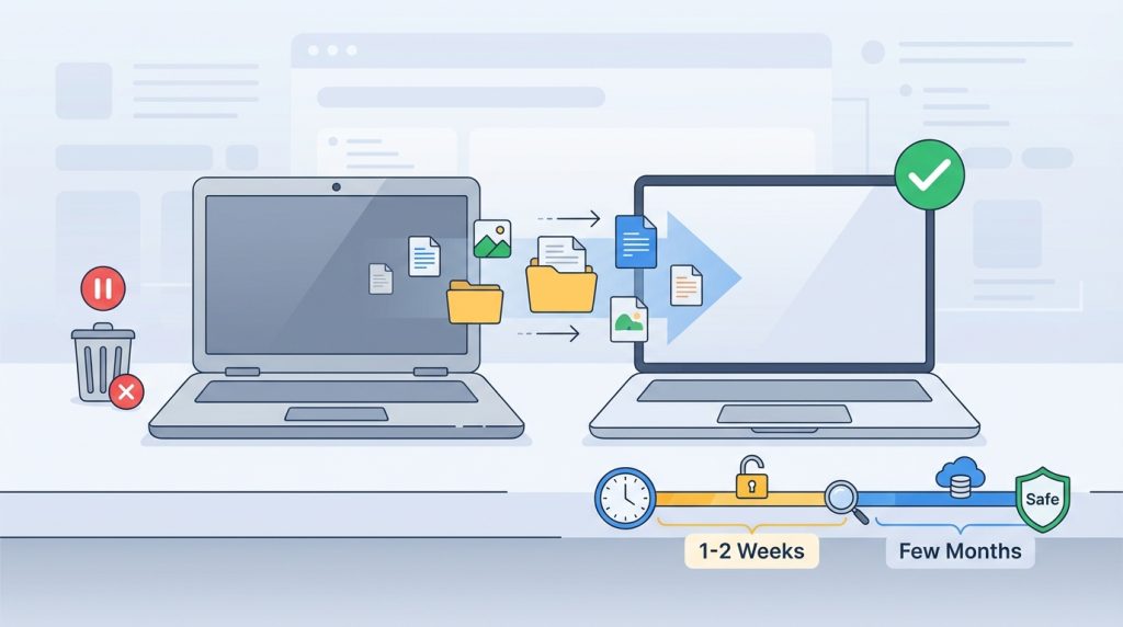 Taşıma sonrası eski Mac'teki verileri ne zaman silebilirim?