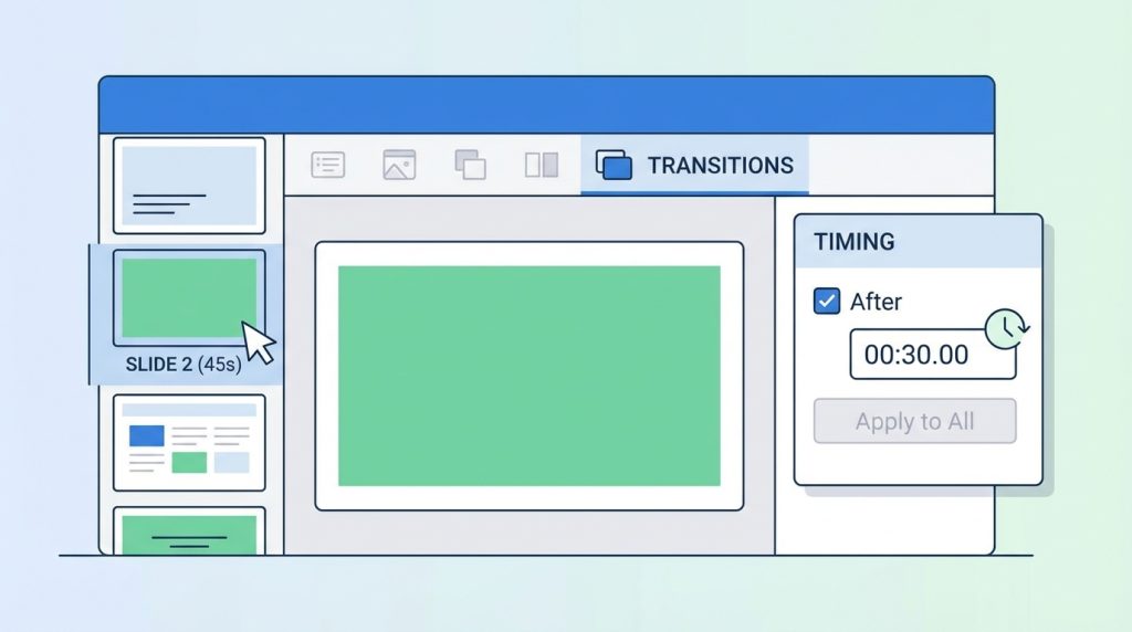 Tek Bir Slaytın Zamanlamasını Değiştirme