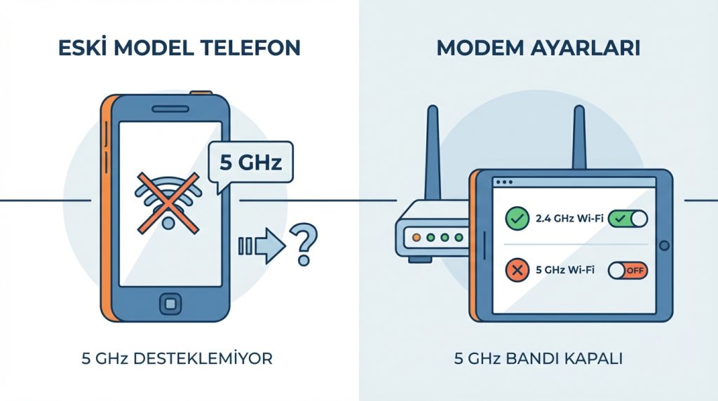2.4 GHz ve 5 GHz Wi-Fi farkı nedir? 4 Telefonum 5 GHz'i görmüyor, neden?