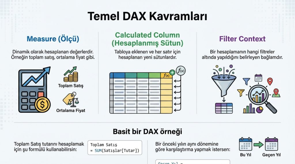Excel Power Pivot Nedir? Veri Modeli ile Daha Güçlü Analiz Mantığı 3 Temel DAX Kavramları