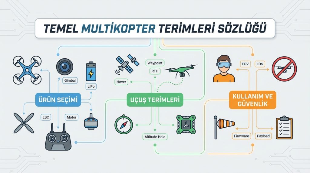 Drone nedir? Multikopter terimleri sözlüğü 2 Temel Multikopter Terimleri Sözlüğü