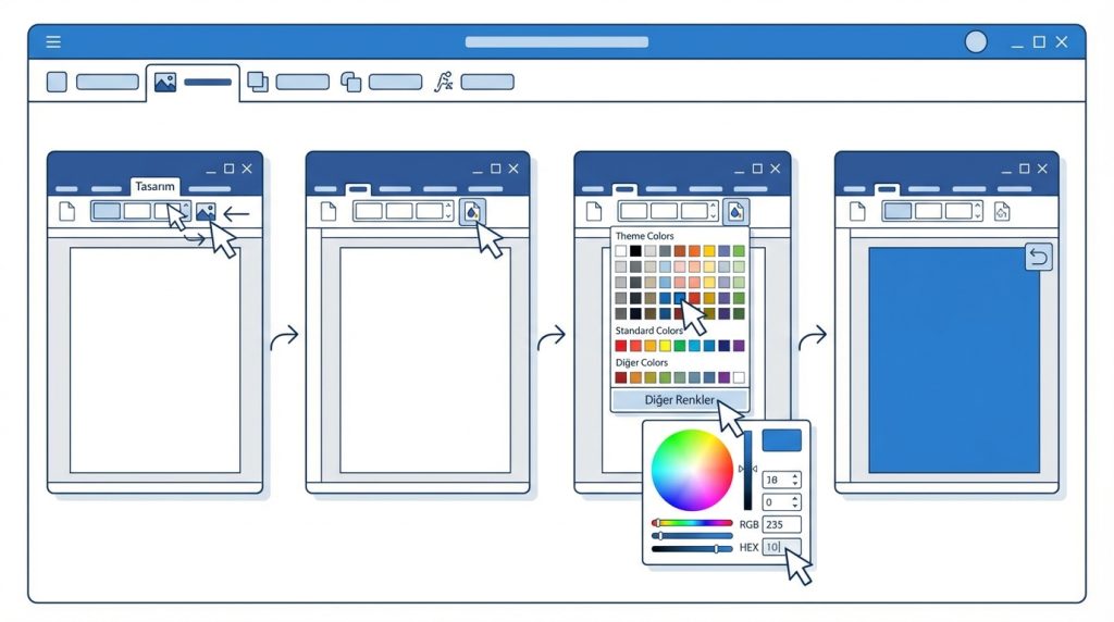 Temel Sayfa Rengi Ekleme Adımları