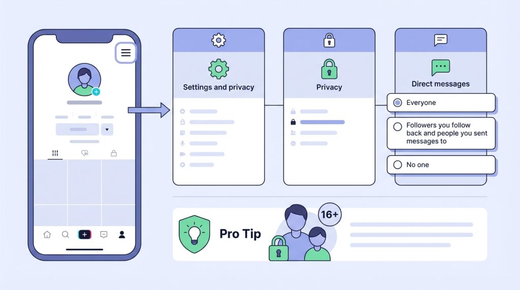 TikTok'ta DM Kontrolü