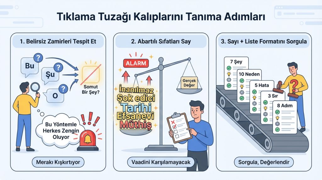Tıklama Tuzağı Kalıplarını Tanıma Adımları