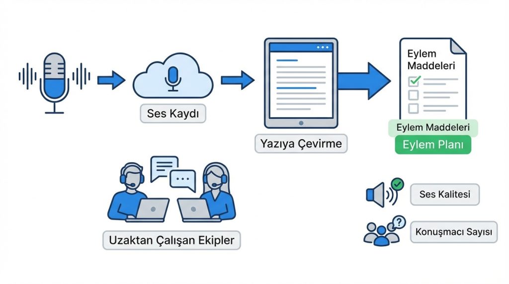 Yapay Zekâ ile Metinden Eylem Planı Çıkarma 5 Toplantı kayıtlarını otomatik olarak eylem planına çevirmek mümkün mü?