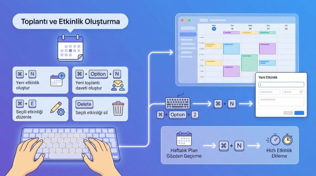Outlook for Mac'te Klavye Kısayolları ile Verimlilik 4 Toplantı ve Etkinlik Oluşturma