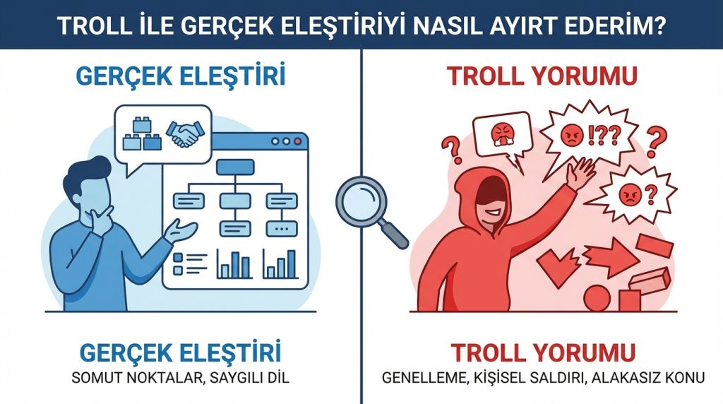 Troll ile gerçek eleştiriyi nasıl ayırt ederim?