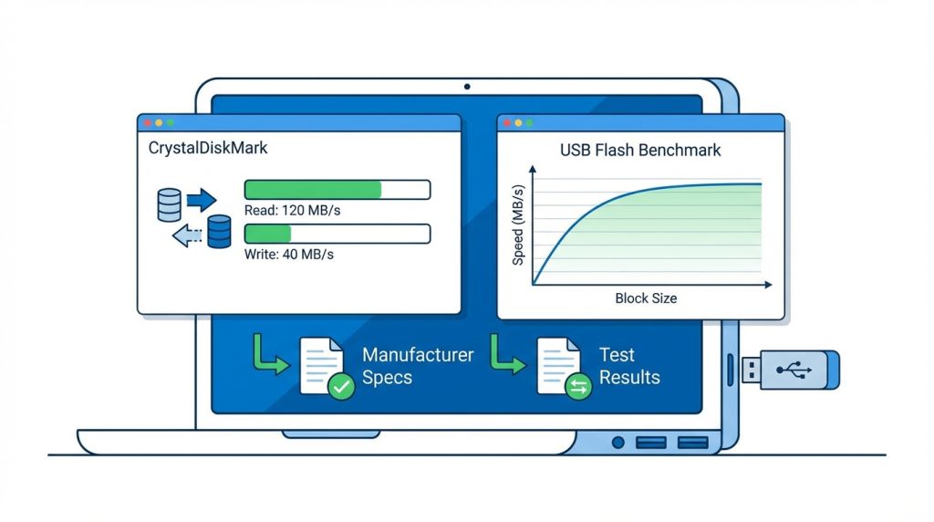 USB belleğin gerçek hızını nasıl test ederim?