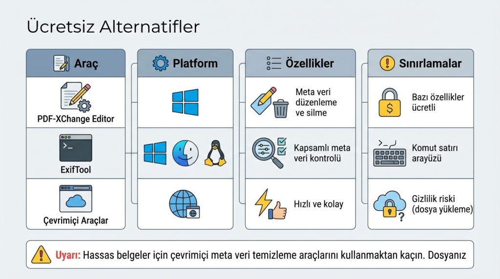 PDF’lerde gizli meta veriler olabilir mi? Temel kontrol 3 Ücretsiz Alternatifler