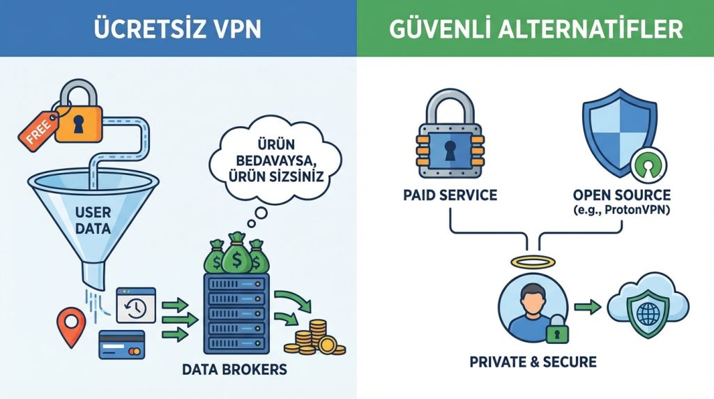 Ücretsiz VPN kullanmak güvenli mi?