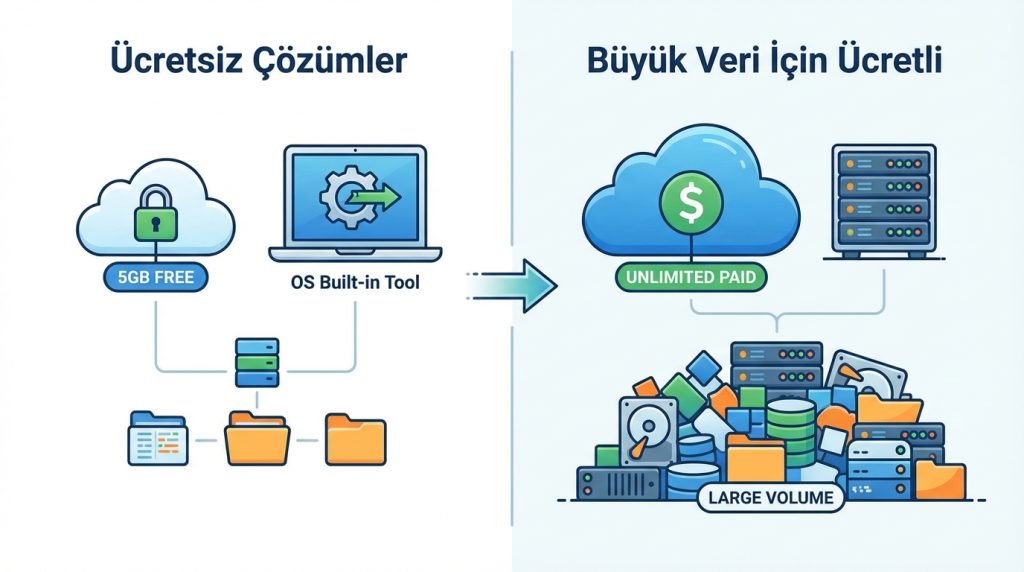 Ücretsiz yedekleme çözümleri var mı?