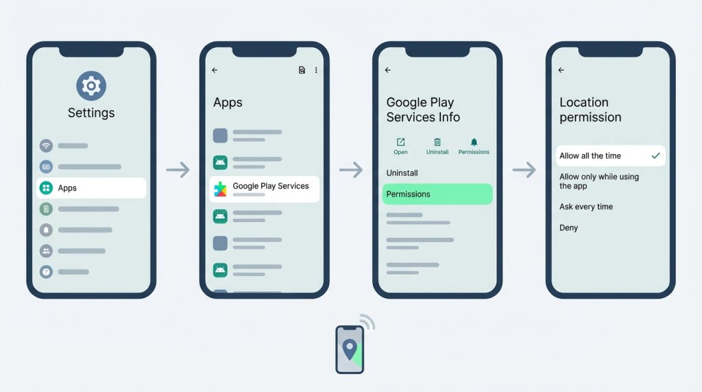 Android’de kaybolan telefon için önceden açılması gereken ayarlar 3 Uygulama Bazlı Konum İzinleri