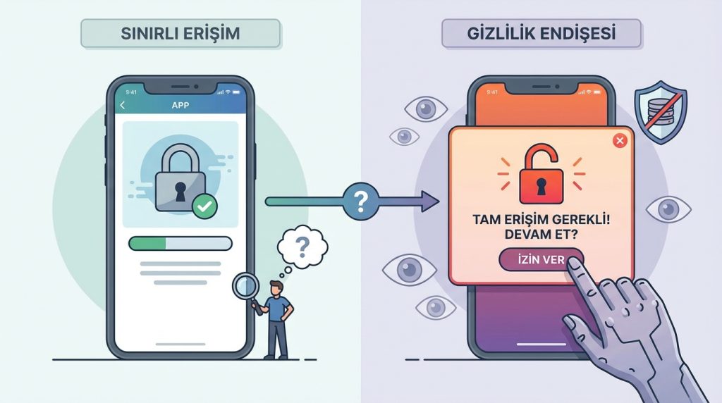 Fotoğraf erişimi izinleri: “seçili fotoğraflar” mantığı 4 Uygulama, sınırlı erişim verdiğimi anlayabilir mi?