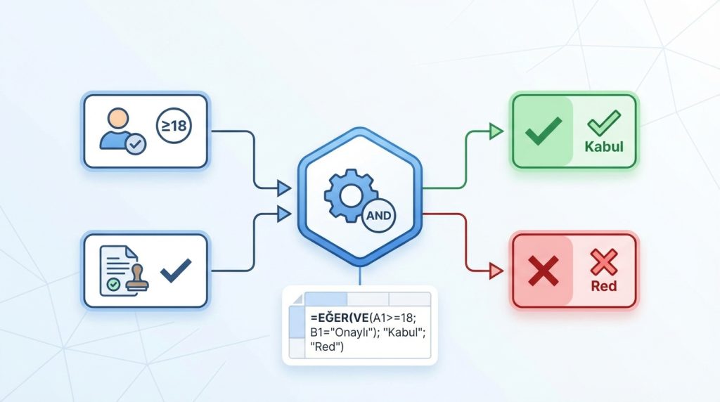 Excel’de İç İçe EĞER Yazmadan Koşul Kurma: Pratik Yaklaşım 4 VE (AND) ile Çoklu Koşul