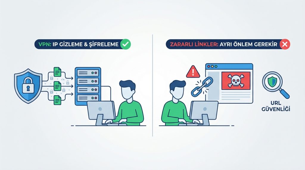 VPN kullanmak zararlı linklerden korur mu?