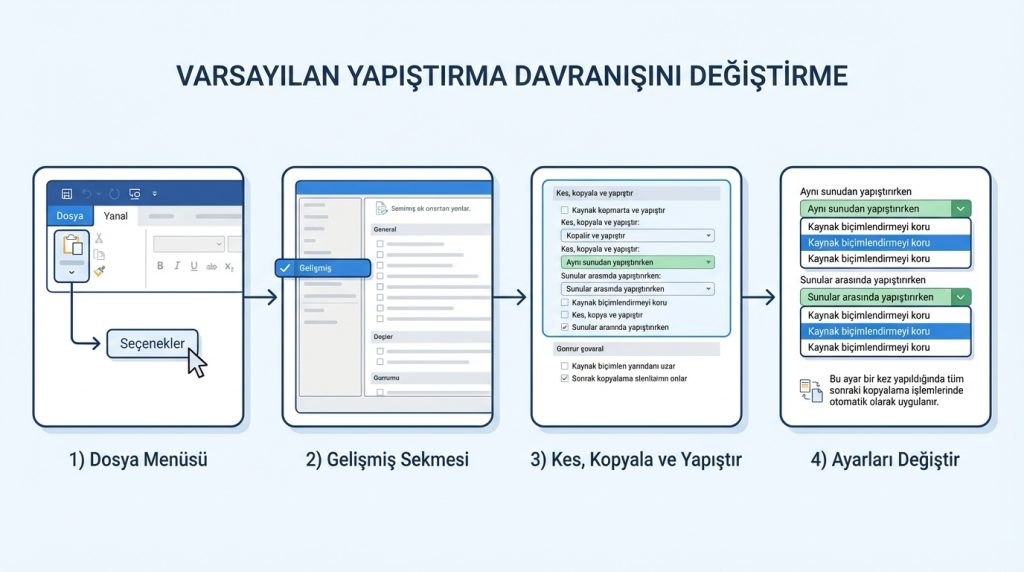Varsayılan Yapıştırma Davranışını Değiştirme