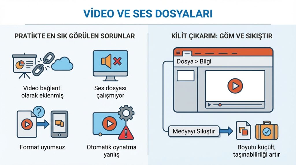 PowerPoint’te Sunum Kontrol Listesi Teslim Öncesi Son Adımlar 3 Video ve Ses Dosyaları