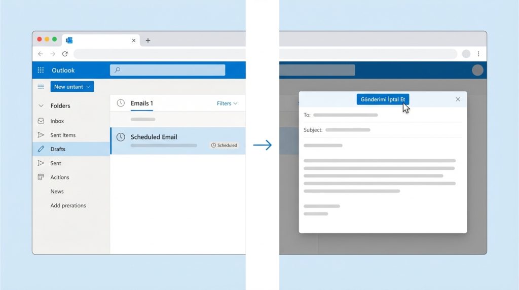 Outlook for Mac'te Zamanlanmış E-postaları Bulma ve İptal Etme 4 Web üzerinden Outlook'ta da aynı adımlar geçerli mi?