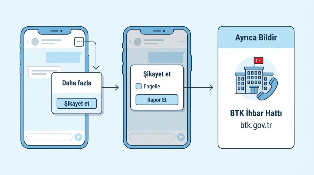 WhatsApp'ta gelen bu tür mesajları nasıl rapor edebilirim?