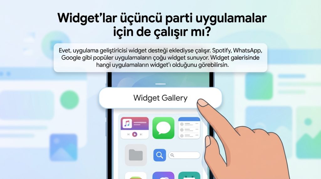 Widget'lar üçüncü parti uygulamalar için de çalışır mı?