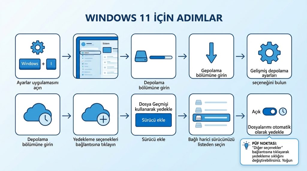 Windows’ta yedekleme seçenekleri: dosya geçmişi mantığı 2 Windows 11 İçin Adımlar