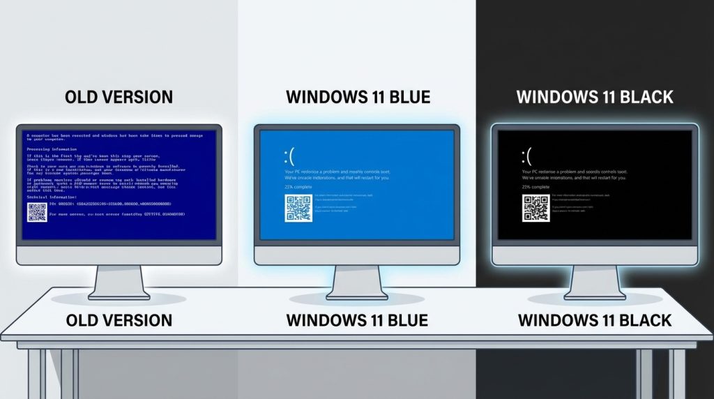 Windows 11'de mavi ekran farklı mı?