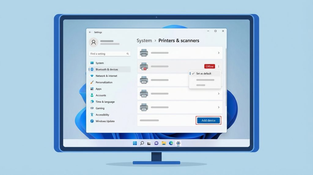 Windows Yazıcı Ayarlarını Doğrulama