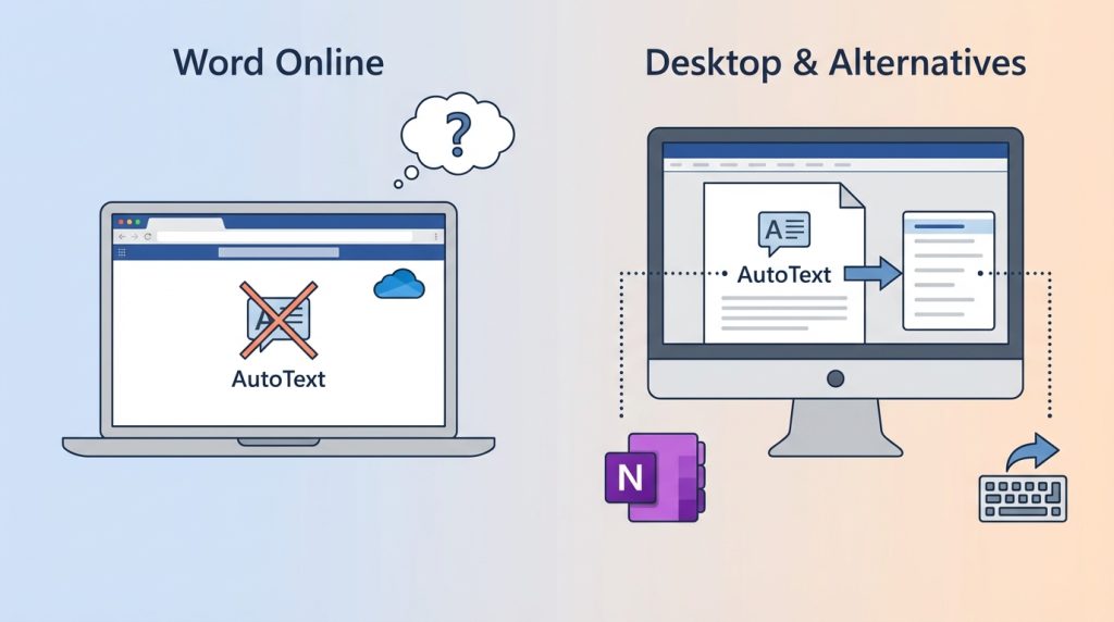 Word Online'da AutoText kullanabilir miyim?