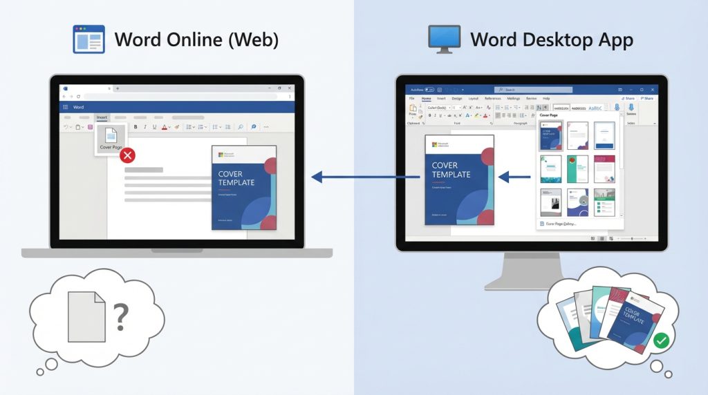 Word Online'da kapak sayfası ekleyebilir miyim?