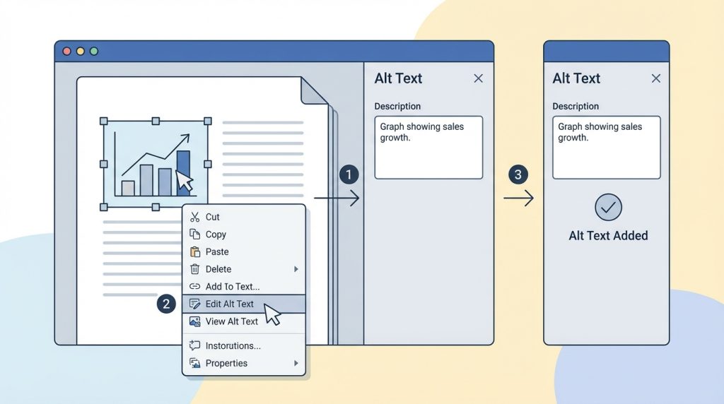 Word’de Görsellere Alternatif Metin (Alt Text) Eklemek 2 Word'de Alt TextEkleme Adımları