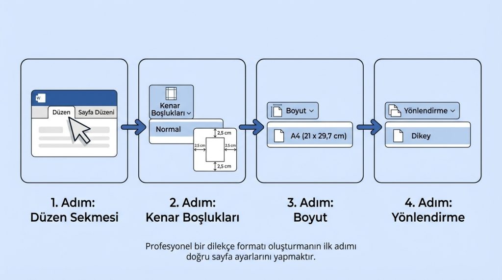 Word'de Dilekçe Formatı İçin Sayfa Ayarları