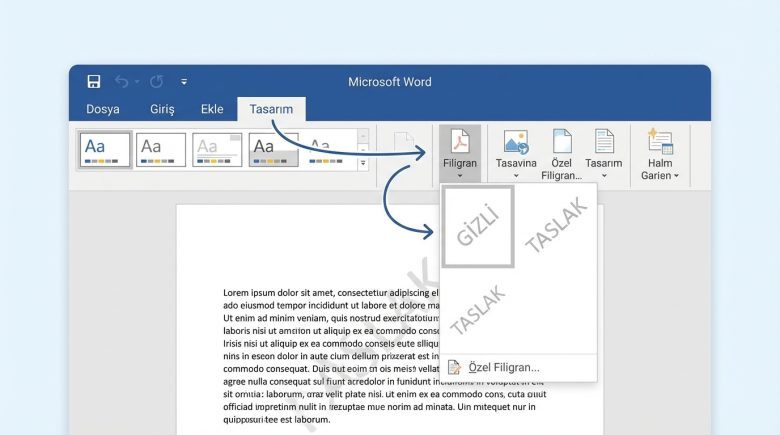 Word’de Sayfaya Filigran (Watermark) Ekleme - Dijitalportal