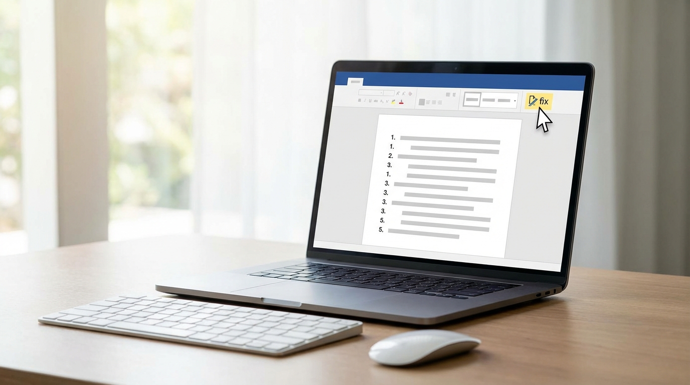 Word’de Otomatik Numaralı Liste Sorunları ve Çözümü
