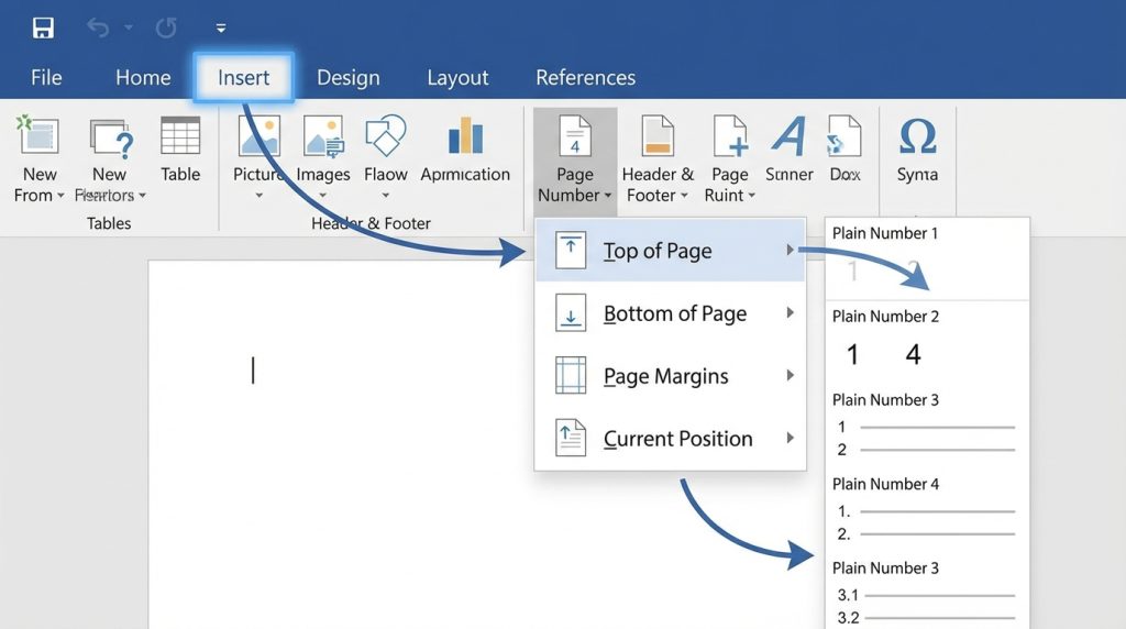 Word'de Sayfa Numarası Ekleme: Temel Adımlar