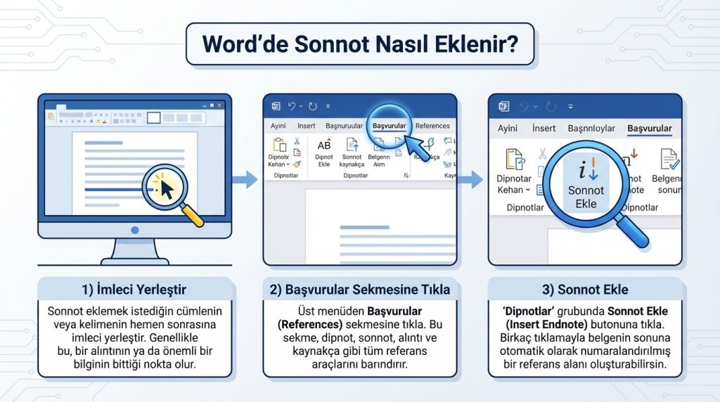Word'de Sonnot Nasıl Eklenir?