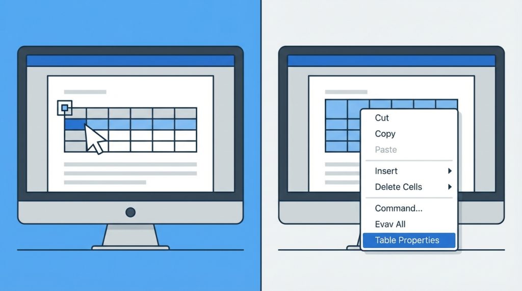 Word'de Tablo Satırının Bölünmesini Engelleme Adımları