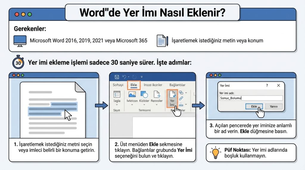 Word'de Yer İmi Nasıl Eklenir?