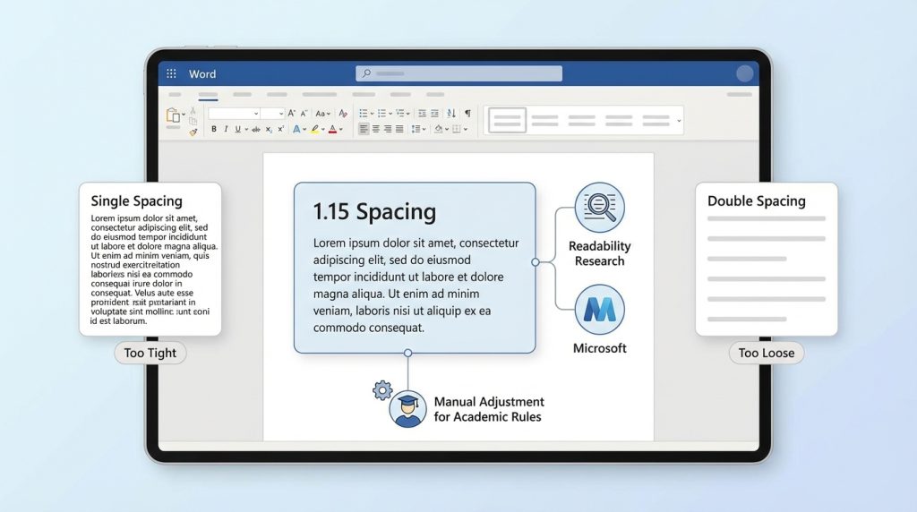 Word'de satır aralığı neden 1,15 varsayılan?