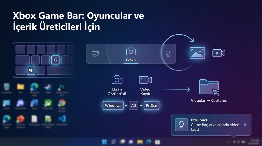 Windows’ta ekran görüntüsü alma yöntemleri 3 Xbox Game Bar: Oyuncular ve İçerik Üreticileri İçin